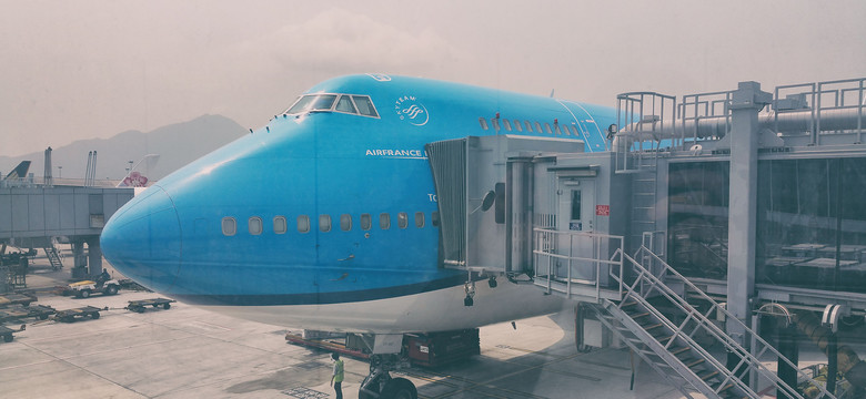 Test klasy biznes w samolocie KLM 747 w locie z Hongkongu do Amsterdamu