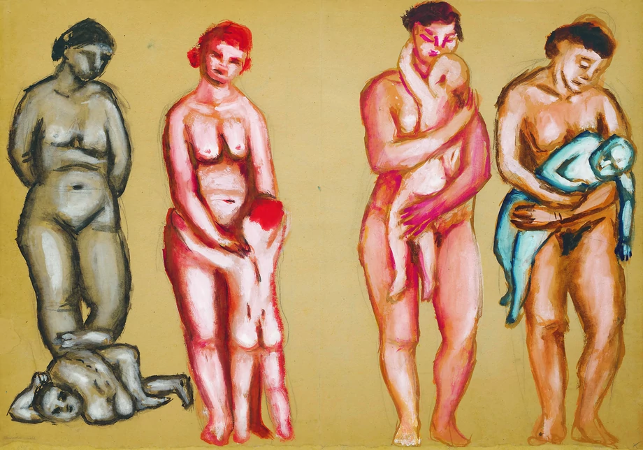 Męczeństwo Matek, niedatowana [1949], gwasz, papier, 65×90 cm, Starak Collection