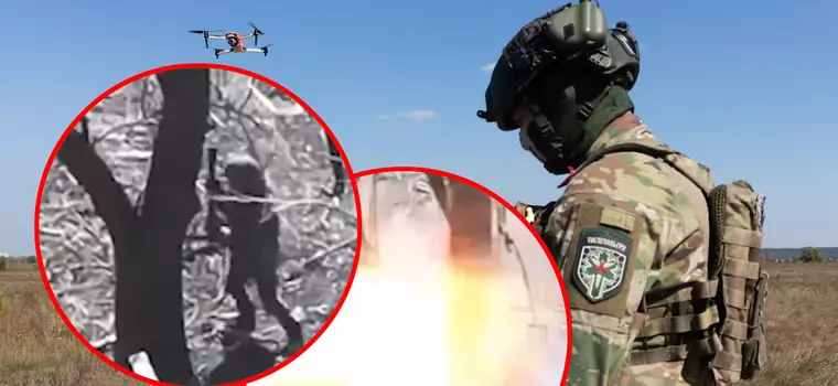 Rosyjski żołnierz rzucił granatnikiem w drona. Efekt był wybuchowy