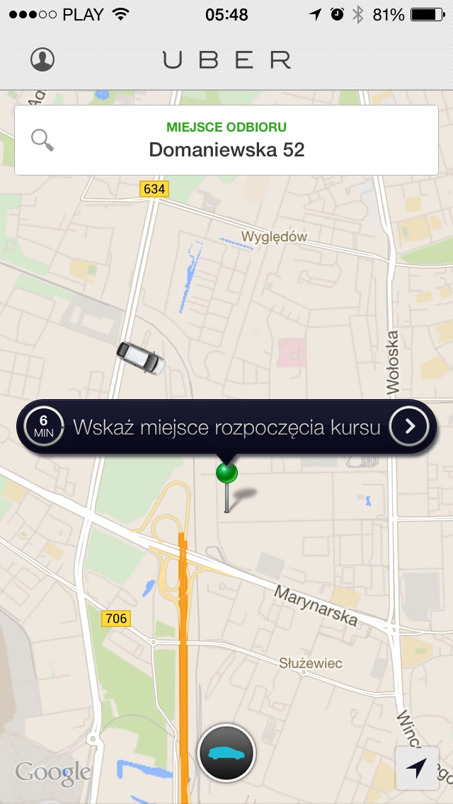 Aplikacja Uber
