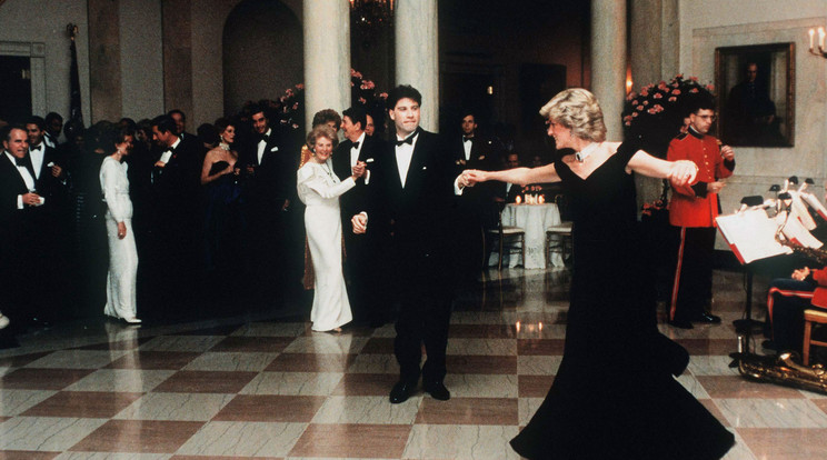 Diana hercegnő és John Travolta táncol a Fehér Házban 1985-ben / Fotó: Northfoto