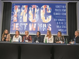 Od lewej: Agnieszka Dziemianowicz-Bąk, Cecylia Bieganowska, Irena Ranosz-Talarek, Anna Dęboń, Oliwia Wyrzykowska, Agata Kobylińska.