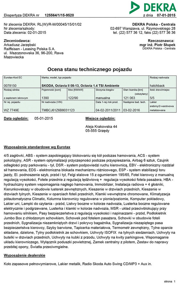 Oferty poleasingowe z Polski - Skoda Octavia II z 2011 r.
33 210 zł