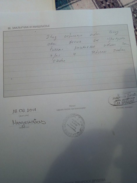 Mišljenje doktorke