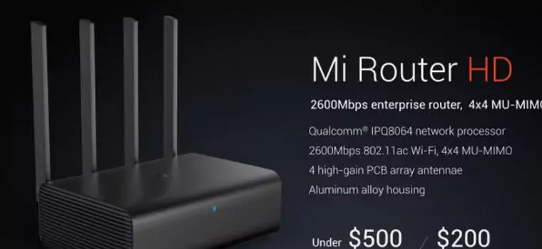 Xiaomi Mi Router HD - ruter Wi-Fi 802.11ac z dyskiem 8 TB (CES 2017)