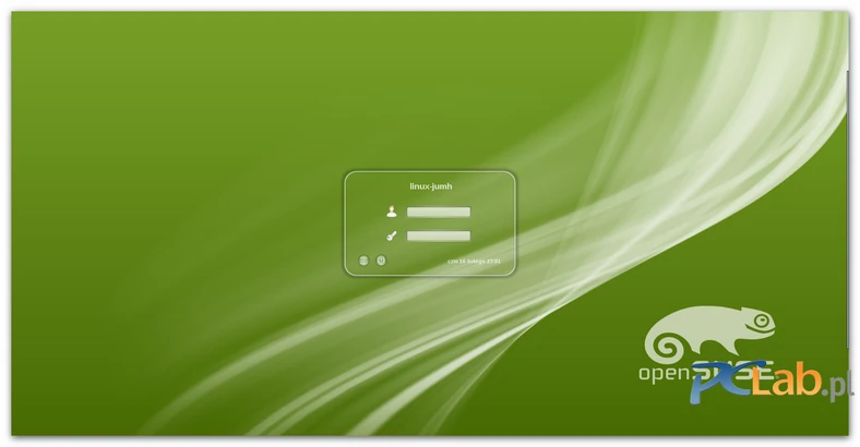 Ekran logowania openSUSE 12.1 (kliknij, żeby powiększyć)