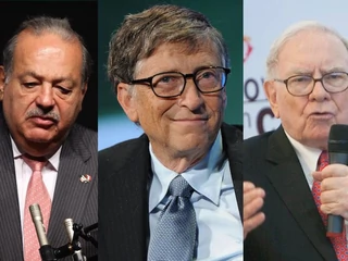 Najbogatsi ludzie świata: Bil Gates (w środku), Carlos Slim Helu (z lewej) i Warren Buffett