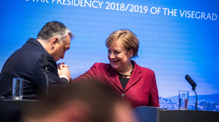Merkel és Orbán a csúcstalálkozón / MTI/Miniszterelnöki Sajtóiroda/Szecsődi Balázs