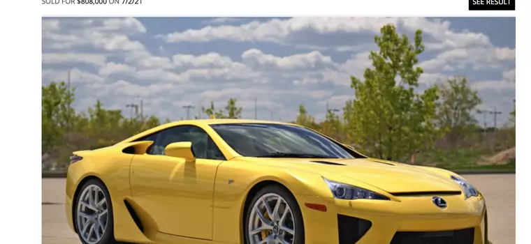 Niemal nowy Lexus LFA sprzedany na aukcji za ponad 3 mln zł