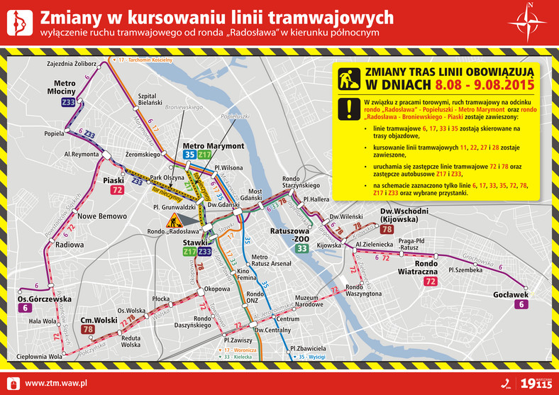 Tramwaje znikną z części Żoliborza i Bielan w Warszawie