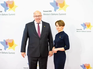 Niemiecki minister gospodarki Peter Altmaier spotkał się z minister przedsiębiorczości Jadwdigą Emilewicz w Poznaniu