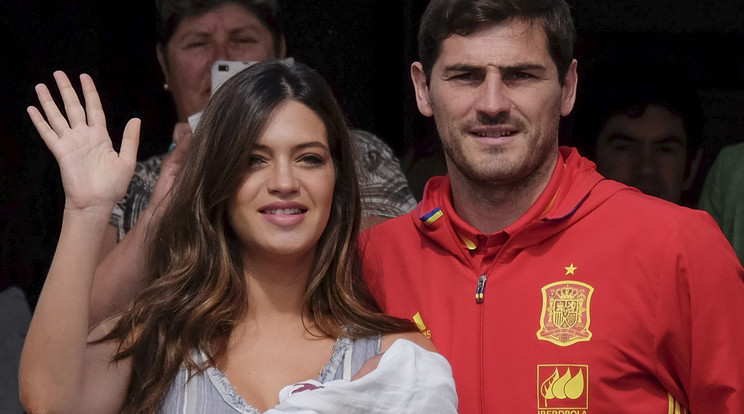 Casillas és felesége harmadik gyermekük, Lucas születése után Madridban / Fotó: Northfoto