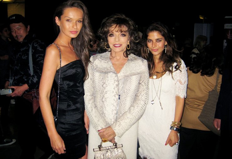 Kasia Sowińska i Weronika Rosati z Joan Collins