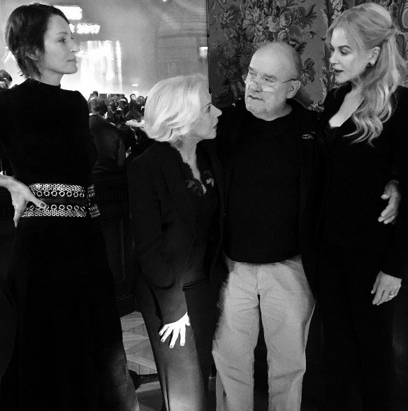 Uma Thurman, Helen Mirren, Nicole Kidman i Peter Lindbergh na planie zdjęciowym kalendarza Pirelli 2017