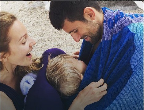 Novak i Jelena sa sinom Stefanom