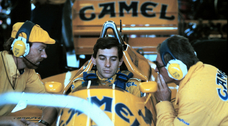  Formula-1 második magyar nagydíj, Ayrton Senna, a Lotus-Honda csapat versenyzője, 1987 /Fotó: Fortepan - Urbán Tamás