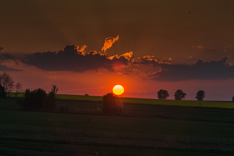 Lotnisko o zachodzie słońca