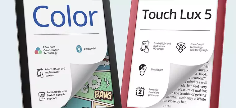 PocketBook Color i Touch Lux 5 - krótka recenzja czytników e-booków