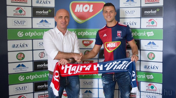 Kovács Zoltán sportigazgató és Armin
Hodzic megegyezett, a támadó bevethető  lesz az Európa-liga csoportkörében /Fotó: molvidi.hu