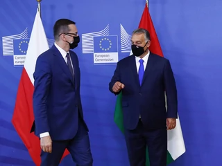 Premierzy Mateusz Morawiecki i Viktor Orban w Brukseli, 24 września 2020 r.