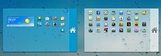 System MediaPada standardowo ma jedynie dwa ekrany domowe, a drugi z nich zastępuje androidową szufladkę narzędzi