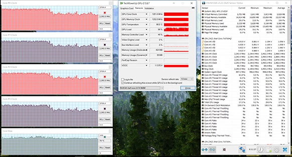 Parametry karty graficznej podczas długotrwałego maksymalnego obciążenia (kliknij, żeby powiększyć)