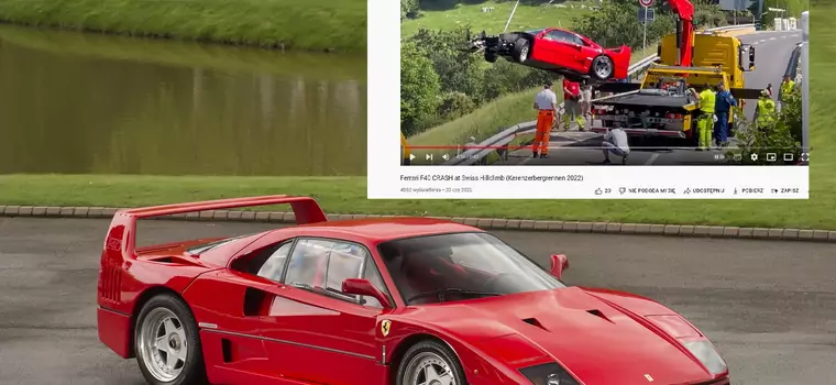 Pechowa parada w Szwajcarii. Kierowca nie opanował Ferrari F40