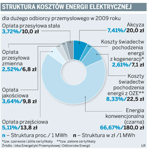 Struktura kosztów energii elektrycznej
