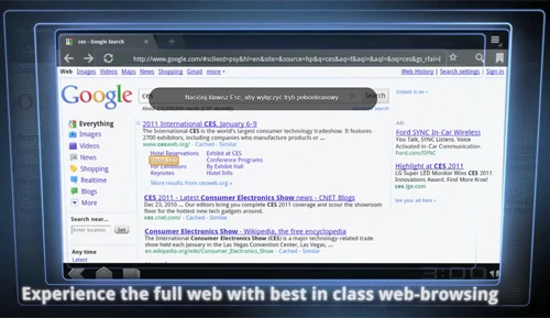 Android 3.0 od strony przeglądarki. Genialny pomysł, jednak wyobrażacie sobie coś takiego na ekranie 4-calowego smartfonu? Za to na 7, 9, 10 calach...