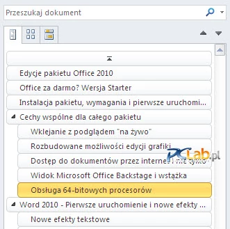 MS Word 2010 – zmiana lokalizacji całego bloku w dokumencie to jeden ruch myszą