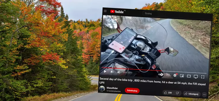 Przed motocykl wyskoczył mu jeleń. Nie było czasu na reakcję [WIDEO]