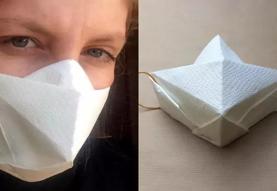 Maseczka Origami zaprojektowana przez Polkę. Każdy może zrobić ją w domu