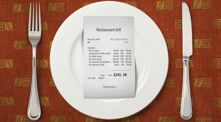 340 ezer forintot számolt fel az étterem a szolid vacsoráért (illusztráció) / Fotó: Northfoto