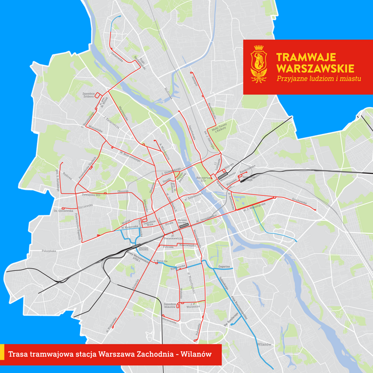   Plan of the new tram line in Wilanów 