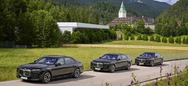 Opancerzone i elektryczne BMW i7 przewiozły szefów państw na szczyt G7 