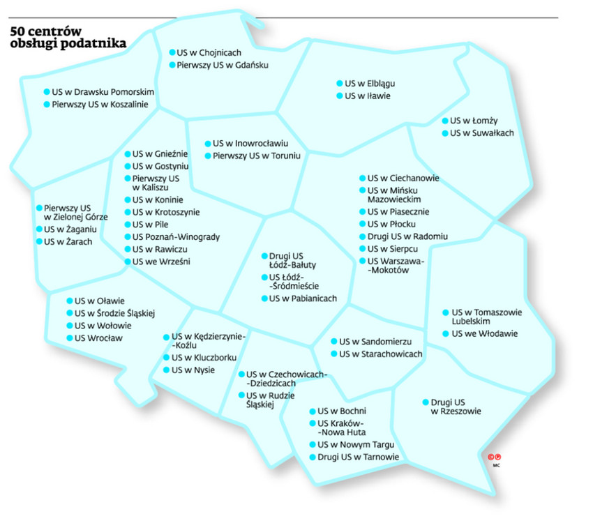 50 centrów obsługi podatnika