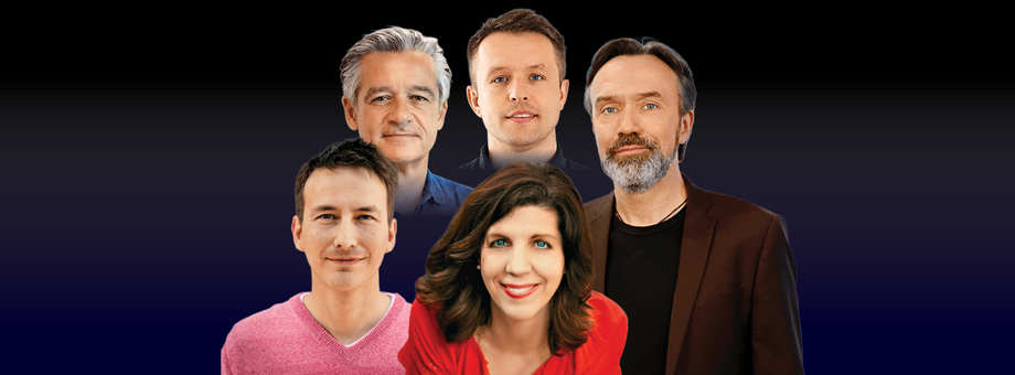 Od lewej: Ezra Eeman, Charlie Beckett, Aimee Rinehart, Michał Samojlik i Sascha Devigne.