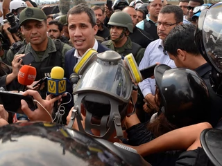 Juan Guaido, lider wenezuelskiej opozycji. Caracas, 30 kwietnia 2019 r.