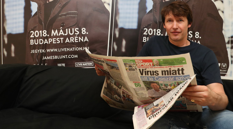 James Blunt a koncert
előtt még a Blikkbe
is belepillantott / Fotó: Pozsonyi Zita