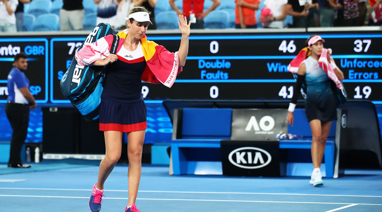 Johanna Konta elbukta a
késői mérkőzést Garbine Muguruza ellen/Fotó:Getty Images