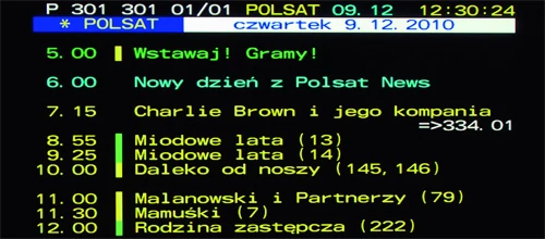 Klasyczna telegazeta  pozwala zapoznać się z programem, ale jest niezbyt wygodna i mało atrakcyjna