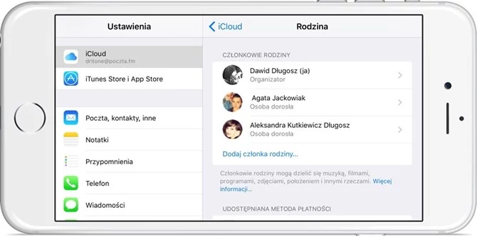 Chmura rodzinna znajduje się od ponad roku w iOS