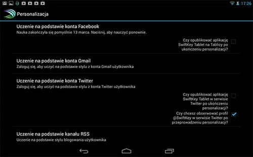 SwiftKey uczy się dużo szybciej niż Swype, choć wymaga to narażenia naszej prywatności na "podsłuchiwanie" przez klawiaturę