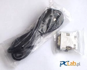 Kabel S-Video oraz przejściówka z DVI na D-Sub