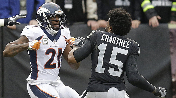 Michael Crabtree és Aqib Talib láthatóan nem kedvelik egymást /Fotó: Business Insider