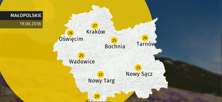 Prognoza pogody dla woj. małopolskiego - 19.06