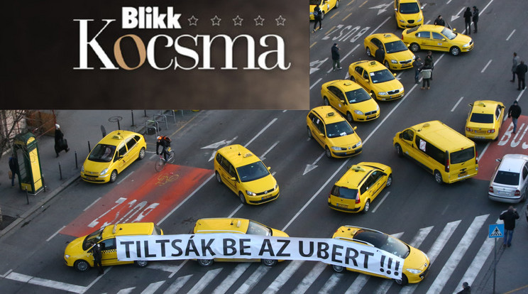 Taxis tüntetés tavasszal a Deák Ferenc téren, Budapesten /Fotó: Isza Ferenc