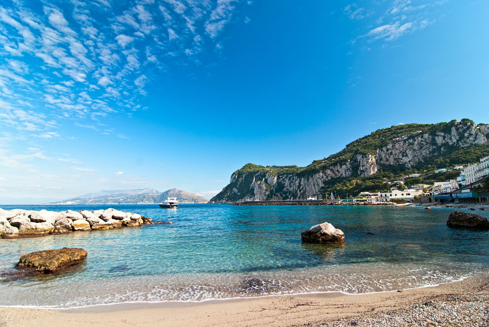Plaża na wyspie Capri