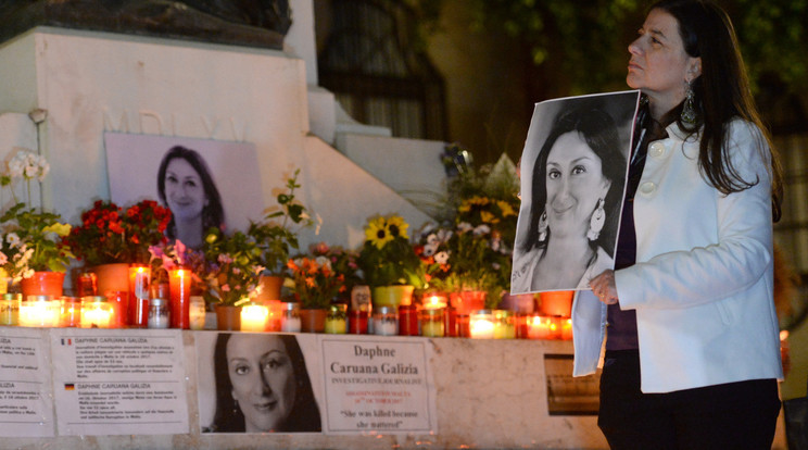 Daphne Caruana Galizia autóját egy bombával repítették a levegőbe. Az újságíró nem élte túl a támadást /Fotó: AFP