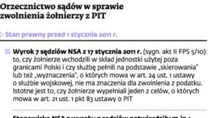 Orzecznictwo sądów w sprawie zwolnienia żołnierzy z PIT